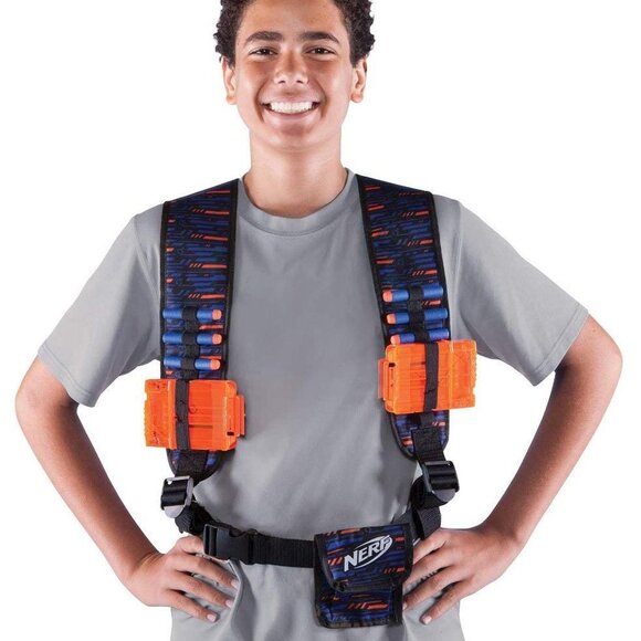 FREE❤️NERF N-Strike Elite Adjustable Tactical Utility Vest Dart Magazine Storage - Picture 3 of 8